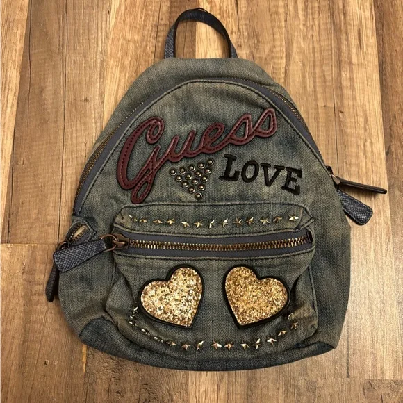 ✨ Authentic GUESS Denim Mini Backpack – Love Edition ✨ - Picture 4 of 4